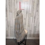 Joseph Beige Plaid Open Front Hooded Long Cardigan Sweater Coat L Women’s Cozy S Photo 1
