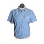 Levi's Levi’s top standard woman’s blue western button down collared shirt Sz Medium Photo 3