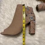 SO  Embroidered Ankle Boots Booties Open Toe Chunky Heel Faux Suede Size 9.5 Photo 9