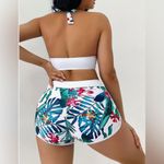 SHENHE Women's Tropical Floral 2 Piece Swimsuit Bikini Set Halter White Small S Photo 2