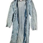DANIEL Vintage Long Acid Washed Denim Duster Rancher Style Coat Size Medium Blue Photo 8