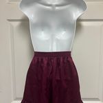 Nasty Gal Mulberry Satin Floral Jacquard Ruffle Pajama Shorts Photo 7