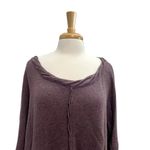 Free People  Wool Blend Oversized Asymmetrical Dolman Sleeve Sweater Purple M/L Photo 1