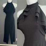 Bebe vintage Black Halter Ruffle Top Jumpsuit Outfit Womens size XS 2 Photo 1