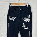 SheIn Black Butterfly Printed Straight Leg Jeans Size M Photo 2