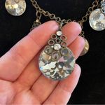 JOYFOLIE Elegant Brass Statement Necklace with Crystal Pendants Brown Photo 4