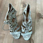 Vince Camuto  “Freshi” Leather Snakeskin Gold Heels Sz 8.5 Photo 2