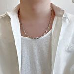 Link Chain Necklace for Men Women Streetwear Unisex Hip Hop Style Silver Photo 3