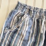 Briggs New York Linen Blue and White Striped Shorts Photo 3
