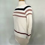 Olive & Oak  White Blush Navy Blue Striped Knit Pullover Sweater Size S Photo 3