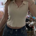 Brandy Melville  Cream Collar Top Photo 0