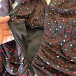 ZARA Black Shoulder Padded Ruched Multi Hearts Dress Photo 10
