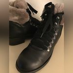 Steve Madden women black leather fur hiking Paloma boots US 10 Euro 41 Photo 11