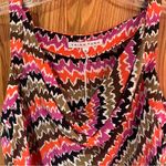 Trina Turk Cowl Neck Sleeveless Vibrant Abstract Print Silk Blouse Size Large Photo 10