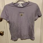 Forever 21 NWT lavender baby tee shirt embroidered honey bee purple top Photo 1