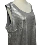 Slinky Brand Tank Top Womens 1X Gray Silver Polka Dot Shimmer Glam Boho Chic Photo 3