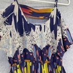 JACK  & Ginger Women's Cold Shoulder Dress Size Medium 100% Silk Blouson Colorful Photo 3