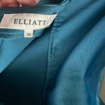 Elliatt Backstage Cowl-Neck Teal Satin Mini Slip Dress Photo 11