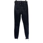 American Eagle Curvy Highest Rise Jegging Sz 6 LONG Black Denim Distressed Photo 2