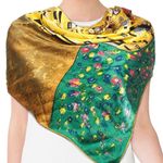 Dahlia Gustav Klimt The Kiss 100% Silk Scarf Artsy Career Wearable Art Gift 33" Square Photo 1
