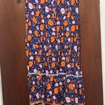 SheIn Floral Maxi Skirt with Orange and Purple Pattern Photo 0