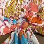 JustFab  size 3X retro cutout dress palm beach floral print kimono sleeves lined Photo 5