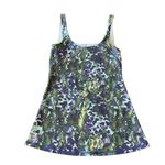 Lululemon  Women’s 4 Amala Tank‎ Athletic Purple Green Floral Multi Built In Bra Photo 3