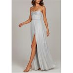 Lovers + Friends  Emmy Metallic Plisse Gown, Silver, Medium Photo 1