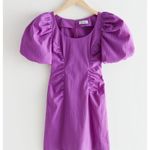 & Other Stories & OTHER STORIES Purple Textured Puff Sleeve Mini Dress Size 6 Photo 1