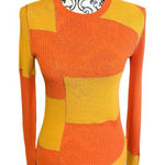 27 MILES MALIBU Colorblock Orange and Yellow Sweater Photo 0