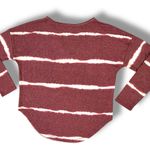 First Love  By Lovelyn Womens Burgundy Striped V-Neck Pullover T-Shirt Sz Med Photo 1