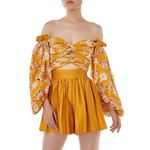 AMUR Tami Pleated Skort Shorts Turmeric Gold size 8 Orange Photo 2