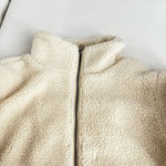 Brixton Utopia Sherpa Bomber Jacket Jersey Lined Size Large Dove Beige Zip Closu Photo 7