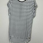 ZARA  W & B Collection Black and White Striped Short Sleeve Shirt Small Photo 0