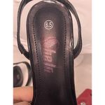 Black Patent‎ Leather Size 6.5 Slingback Heels Open Toe Bow Classy S Photo 7