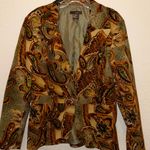 Vintage Multicolor Paisley Corduroy Blazer Green Size L Photo 0