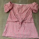 Lovers + Friends  x REVOLVE | Kiwi Mini Dress Pink White Stripe Off Shoulder - XS Photo 2