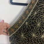 Laurence Kazar Vintage Beaded Peplum Halter Top Photo 8