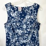 Disney VTG  Medium Shift Dress Blue Floral Hidden Mickey Sleeveless Resort 1293 Photo 2
