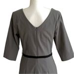 MUXXM Dress Gray Stretch Faux Wrap V Photo 5