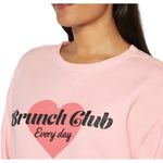 Wildfox $110  "Brunch Club" Pink Oversized Crew Graphic Bubble Print Sweatshirt Photo 1