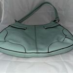 Maxx New York Signature Light Blue Leather Floral Interior Shoulder Bag Photo 5