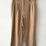 Ann Taylor Womens Pants Tan Cinched Belted Waist Tapered Ankle Leg Size 12 Photo 0