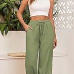 Zaful Yoga Jogger Wide Leg Pants Green Women’s Size Medium NWT Photo 0