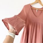 Seafolly Cotton Gauzy V-Neck Mini Dress in Rose Pink Photo 3