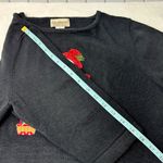 Longaberger  Vintage Christmas Black Sweater Festive Snowman and Tree Size M Photo 5