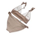 Aerie  Brown and White Gingham and Striped Bikini Set Size Small Photo 4