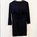 Amour Vert Black Long Sleeve Stretch Lightweight Open Back Shirt Dress Small Photo 3