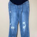Isabel Maternity  straight crop distressed jeans Photo 1
