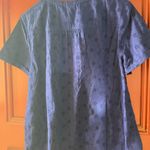 Blair Eyelet Lace Button Up Short Sleeve Navy Blue Blouse Top Size Large NWT Photo 2